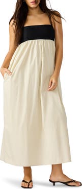 Steve Madden Emmaline Empire Waist Cotton Poplin Maxi Dress