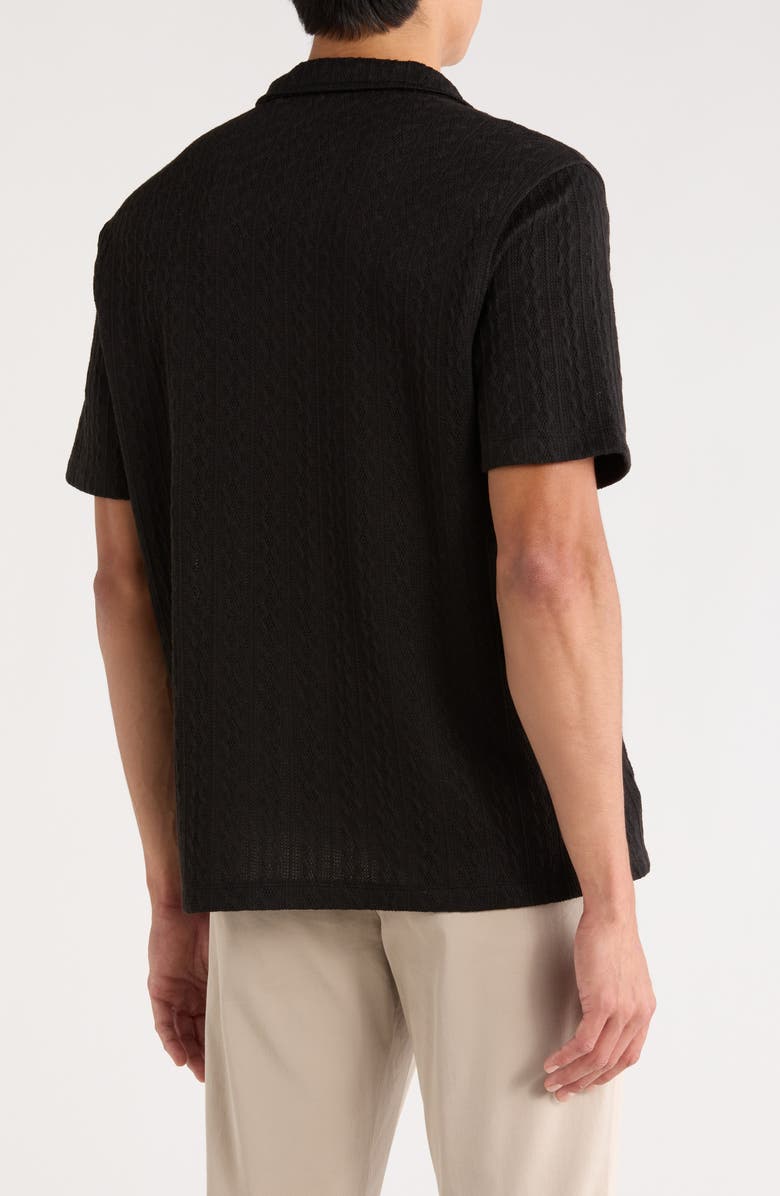 INDUSTRY REPUBLIC CLOTHING Textured Camp Shirt, Alternate, color, Black