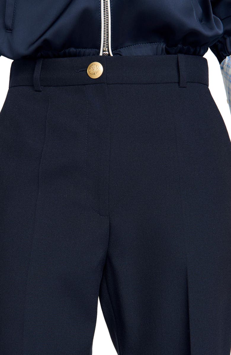 SANDRO Wide-leg wool trousers, Alternate, color, Navy Blue