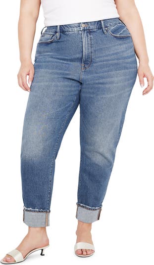 Good American High Waist Cuff Straight Leg Jeans Nordstromrack