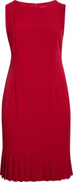 KASPER Pleated Sleeveless Sheath Dress