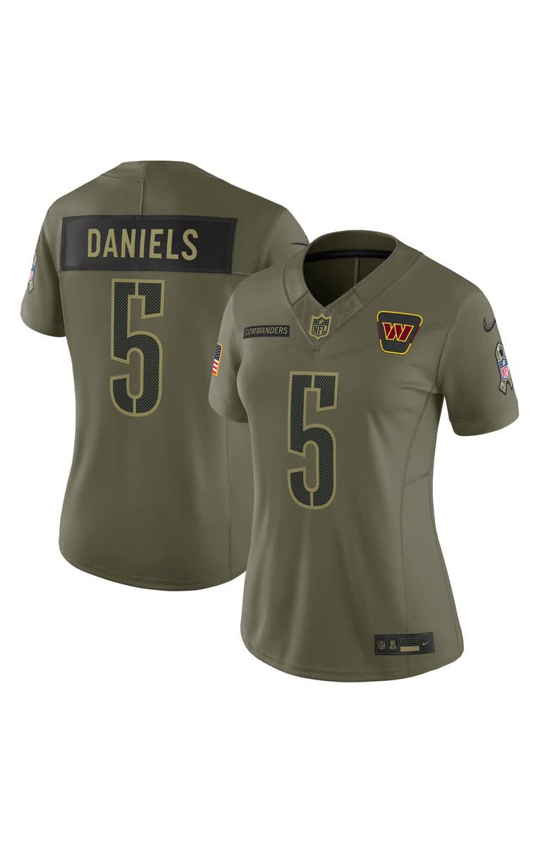 Nike Women's Nike Jayden Daniels Olive Washington Commanders 2025 Salute to Service Limited Jersey, Main, color, Olive
