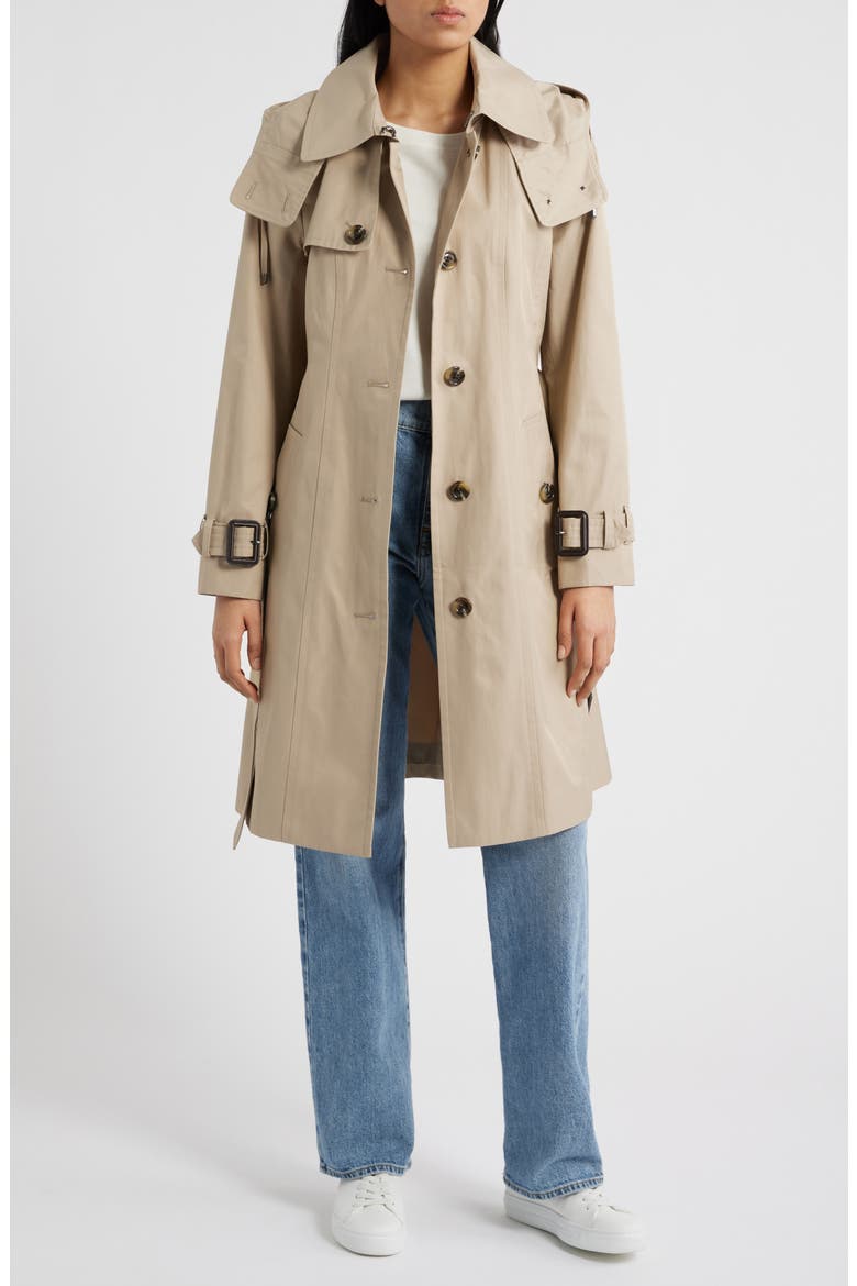 Water Resistant Belted Trench Coat, Alternate, color, TINTED GREIGE
