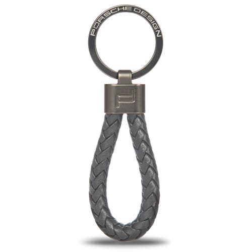 Porsche Design Key Ring Leather Cord In Gray