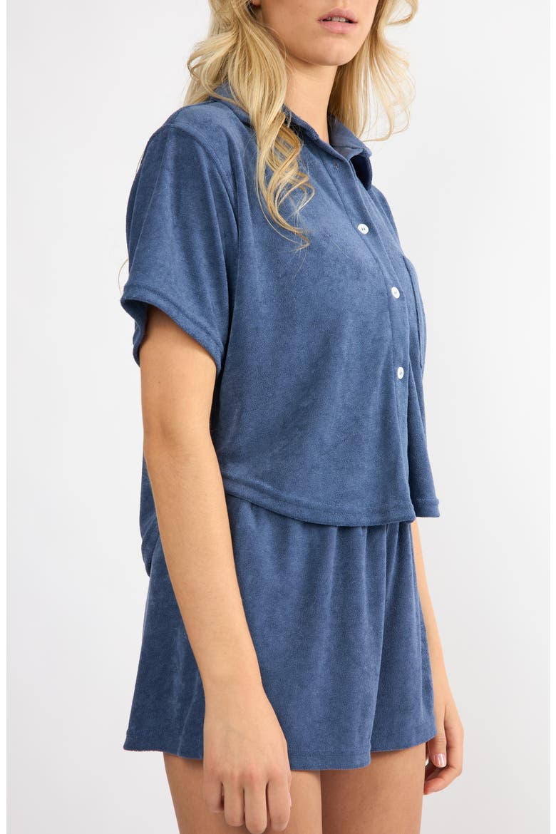 The Terry Button-Up Shirt, Alternate, color, NAVY