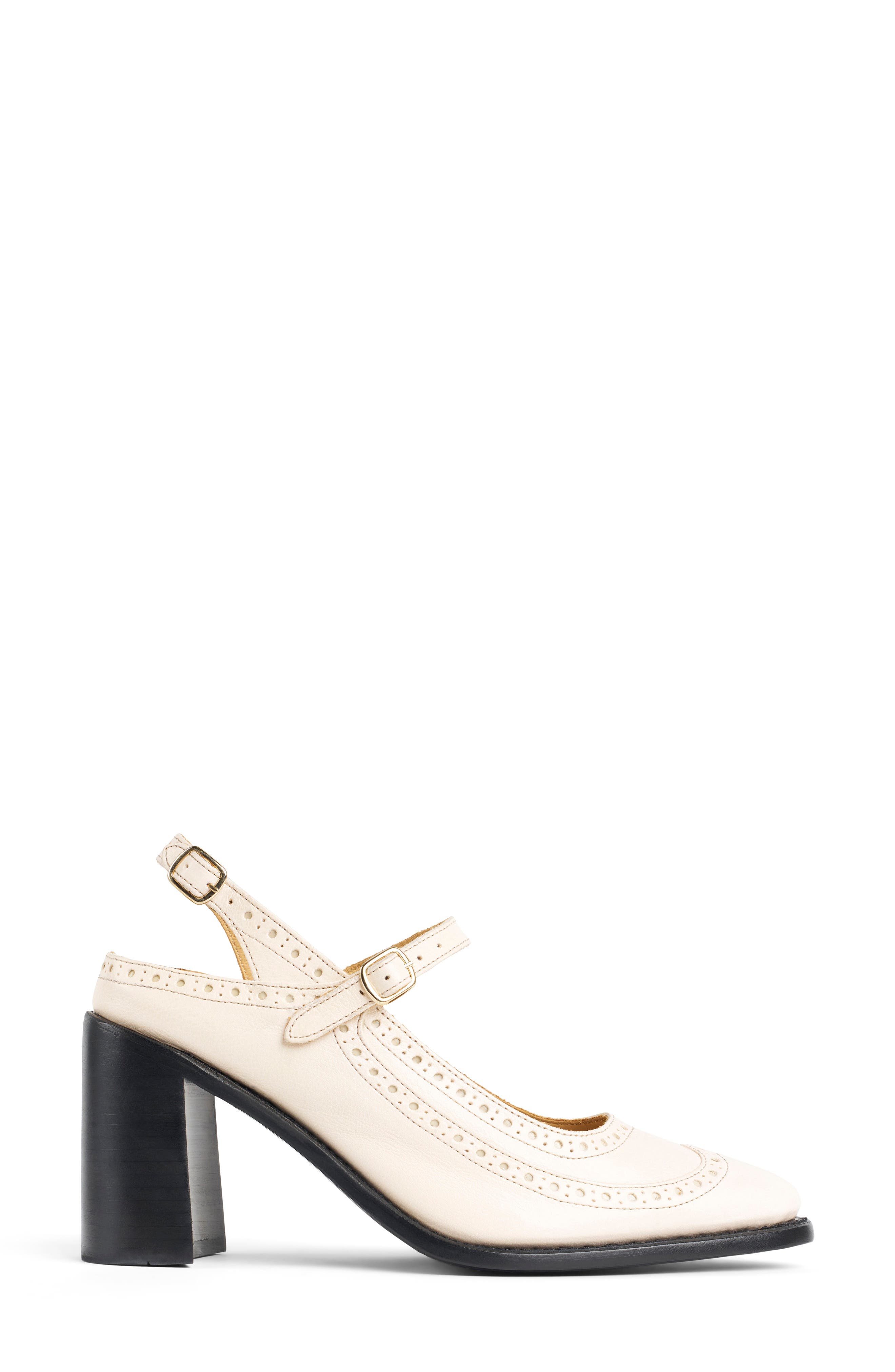 Mrs. Russel Leather Slingback Mary Jane Pump, Alternate, color, ECRU