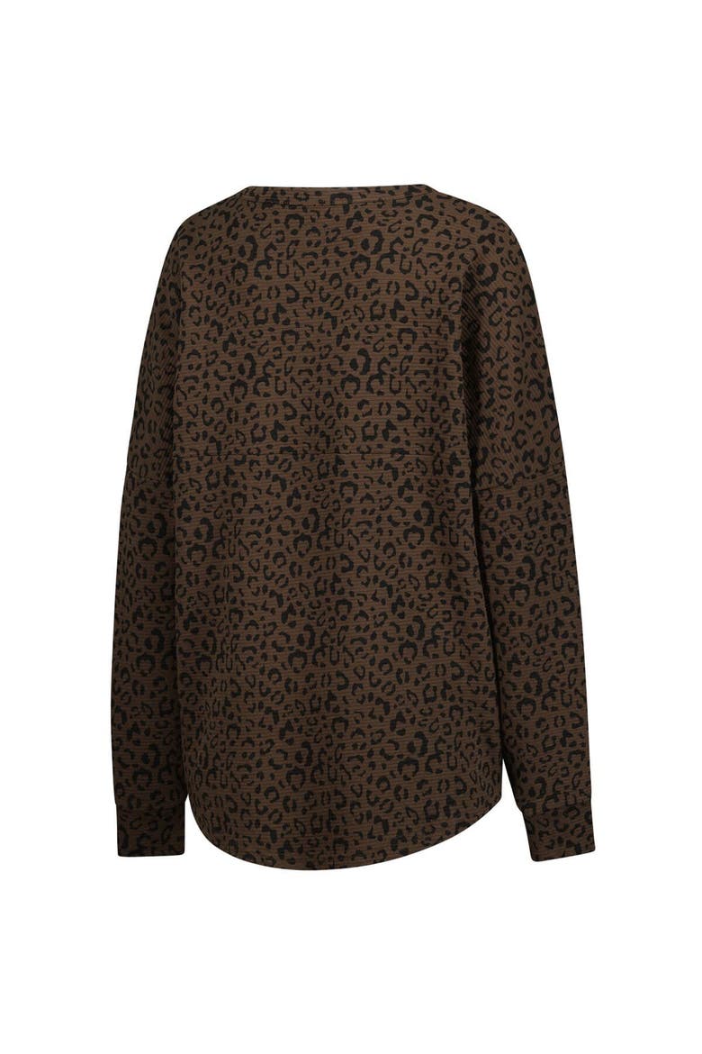 Women's Gameday Couture Brown Michigan Wolverines Leopard Oversized Sweatshirt, Alternate, color, Brown
