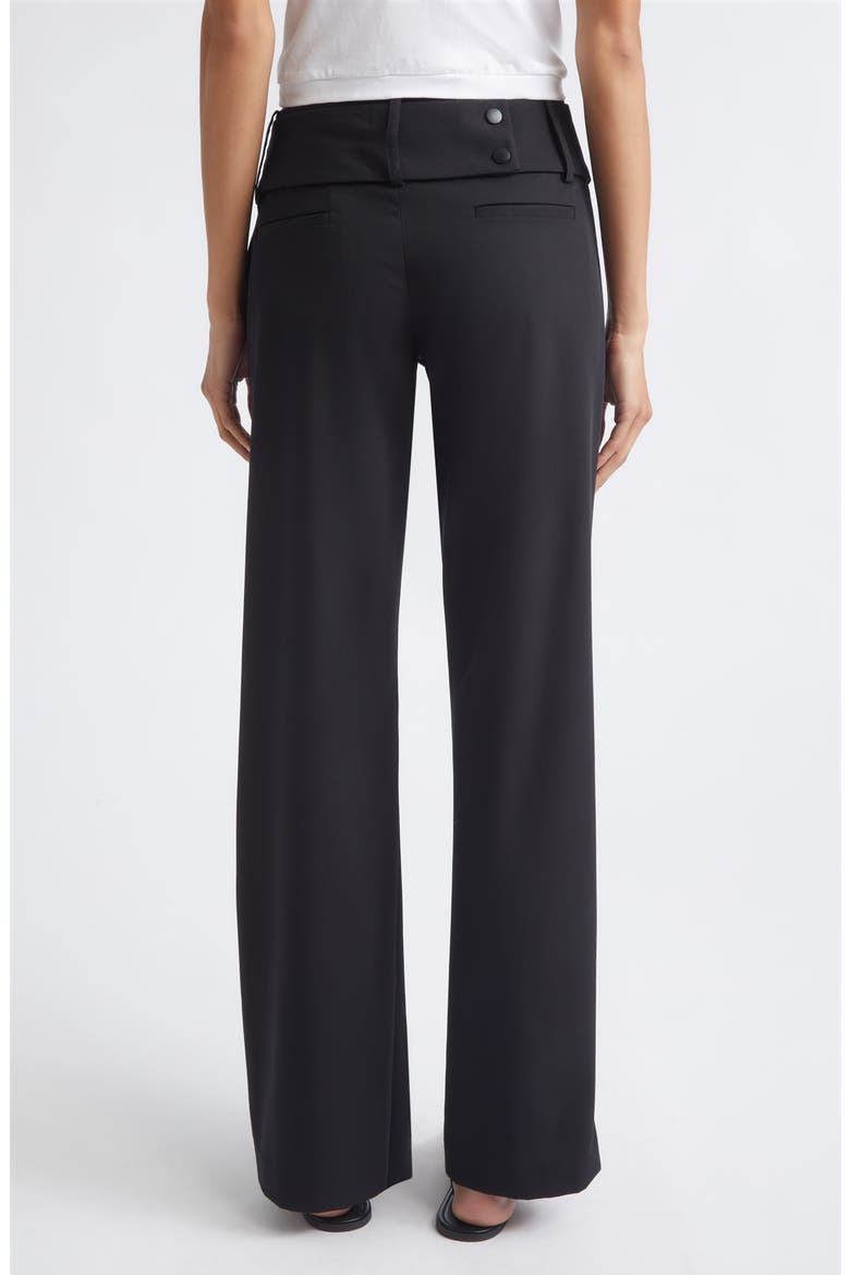 Foldover Waist Wool Pants, Alternate, color, BLACK