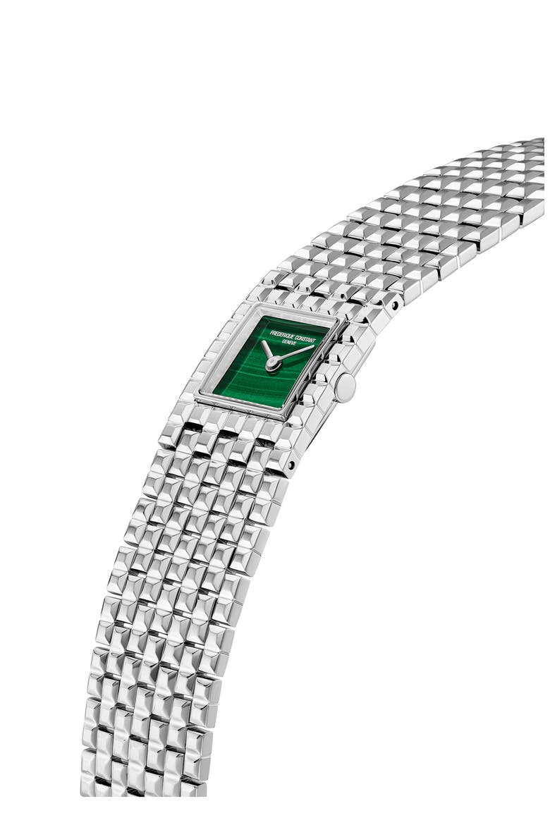 Classics Manchette Malachite Bracelet Watch, 20mm x 25.7mm, Alternate, color, SILVER-TONE