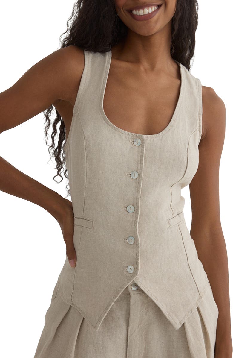 Bella Dahl Belted Back Linen Vest, Main, color, 