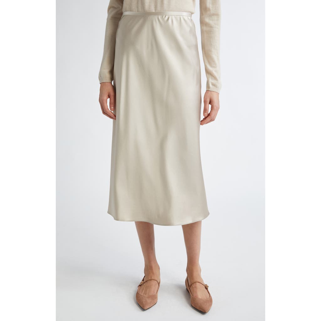 Max Mara Satin Longuette Skirt In Beige