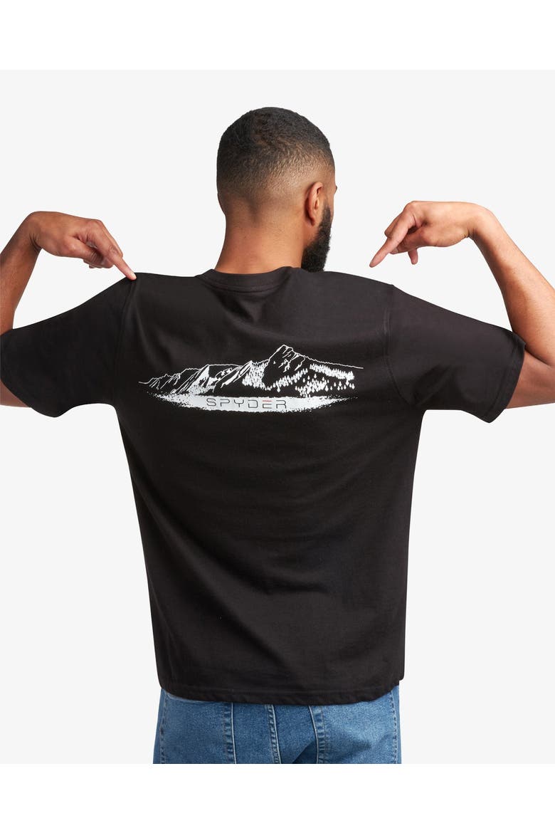 Men Short Sleeve Mountain Tee, Alternate, color, Black