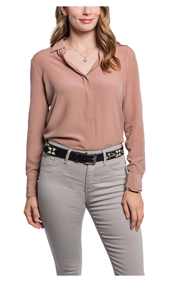 OLD TREND Senna Genuine Leather Minimalist Clean Line Belt, Alternate, color, Black