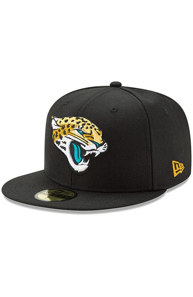 New Era Men's New Era Black Jacksonville Jaguars Head Logo Omaha 59FIFTY Fitted Hat, Main, color, 
