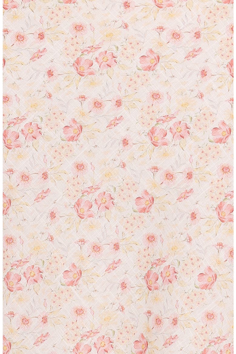 Kedra Floral Tie Shoulder Linen Blend Top, Alternate, color, PEACH DITSY FLORAL