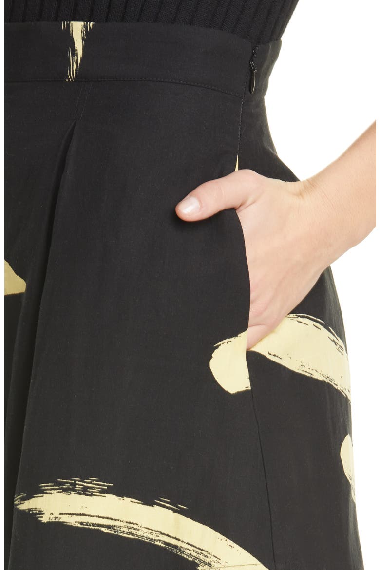 Benedita Brushstroke Pattern Shorts, Alternate, color, CAVIAR