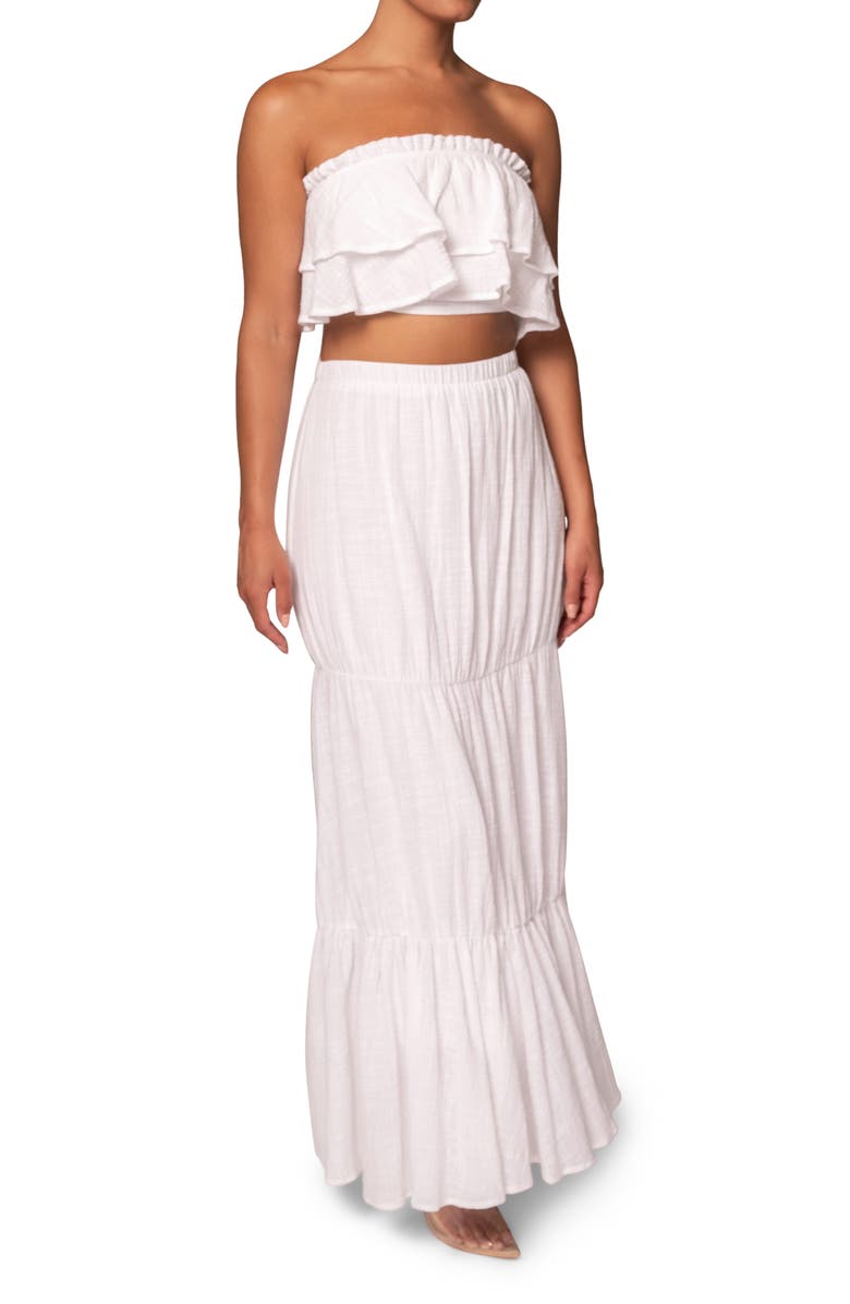 JLUXLABEL By the Sea Strapless Crop Top & Maxi Skirt Set, Alternate, color, 