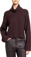 Theory Directional Rib Cowl Neck Merino Wool Sweater