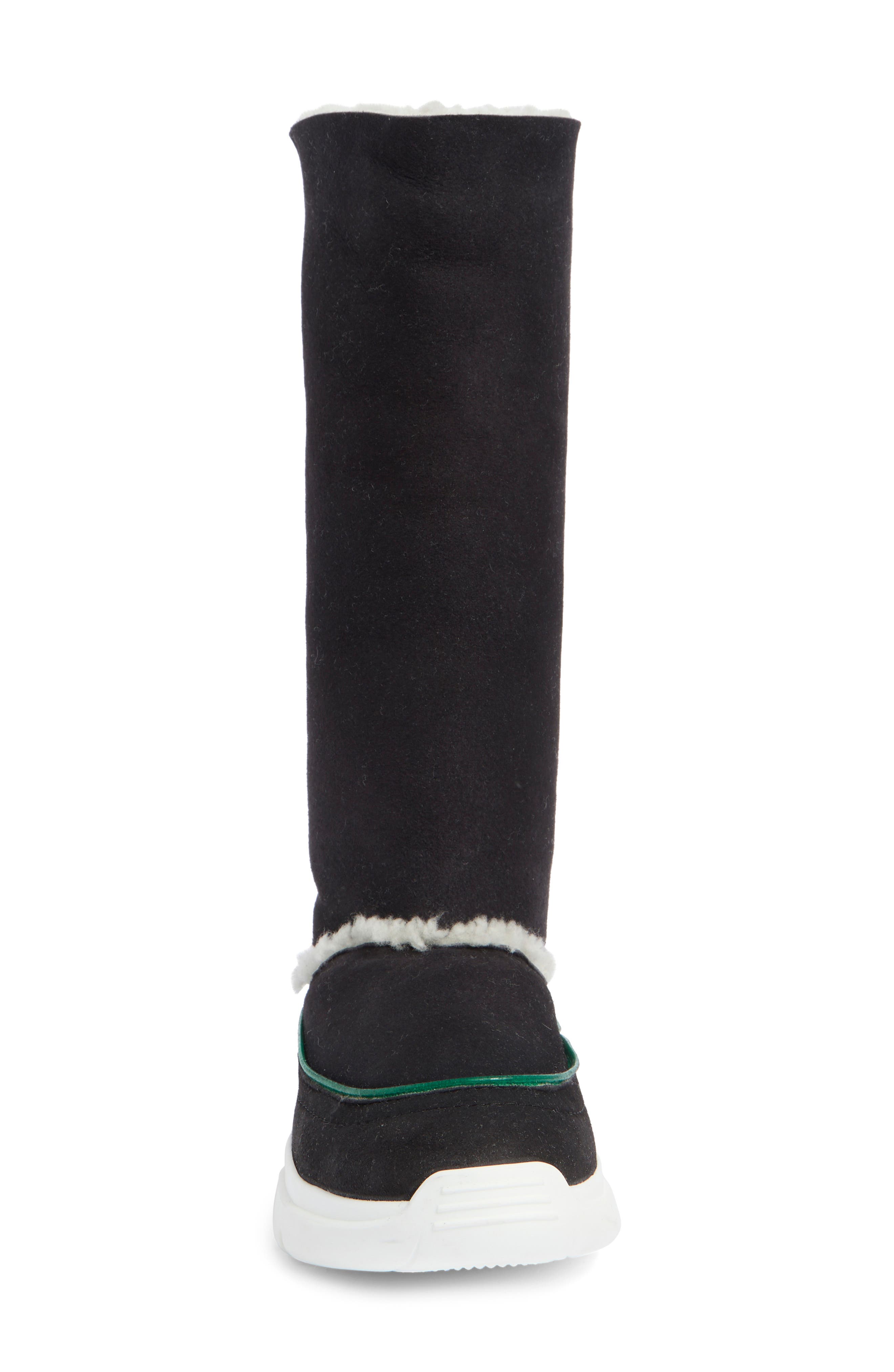 Longchamp Fleece Lined Tall Boot, Alternate, color, Black