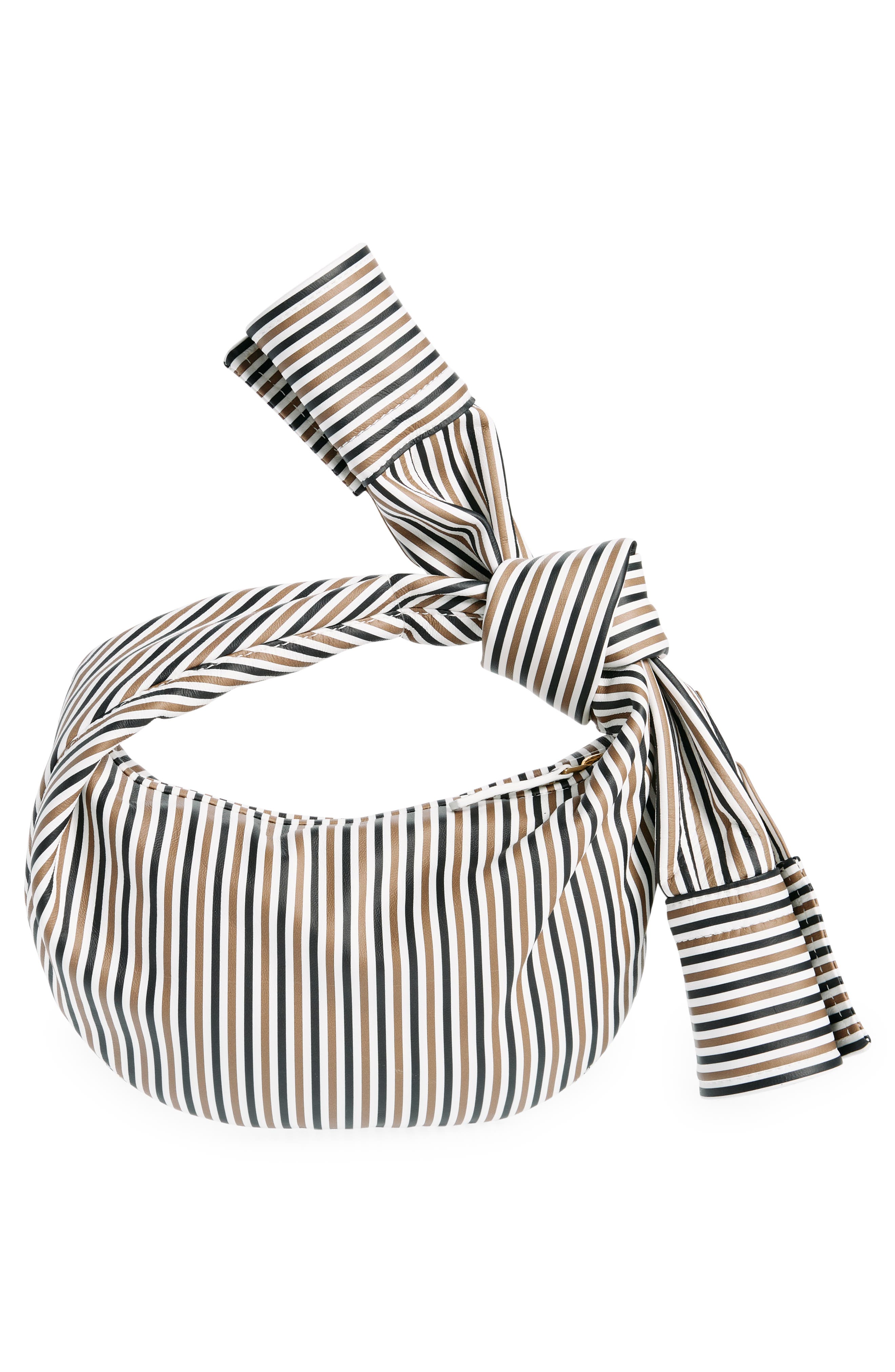 Mini Jodie Stripe Shirt Leather Top Handle Bag, Alternate, color, CAMEL/ BLACK/ BRASS