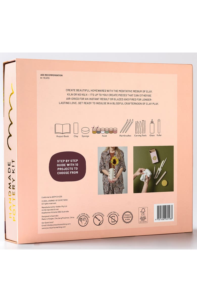 Journey of Something Handmade Pottery Kit, DIY Adult Clay Craft Kit, Alternate, color, 