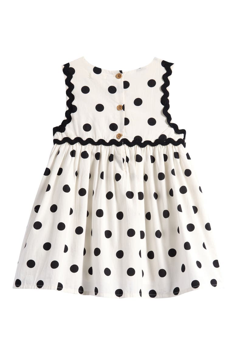 Polka Dot Rickrack Dress, Alternate, color, WHITE MULTI