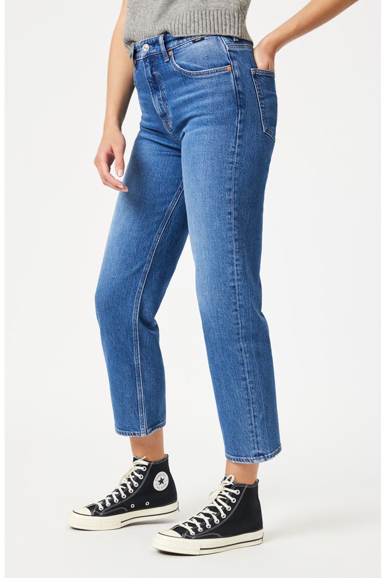 Savannah High Waist Crop Relaxed Straight Leg Jeans, Alternate, color, RECYCLED BLUE