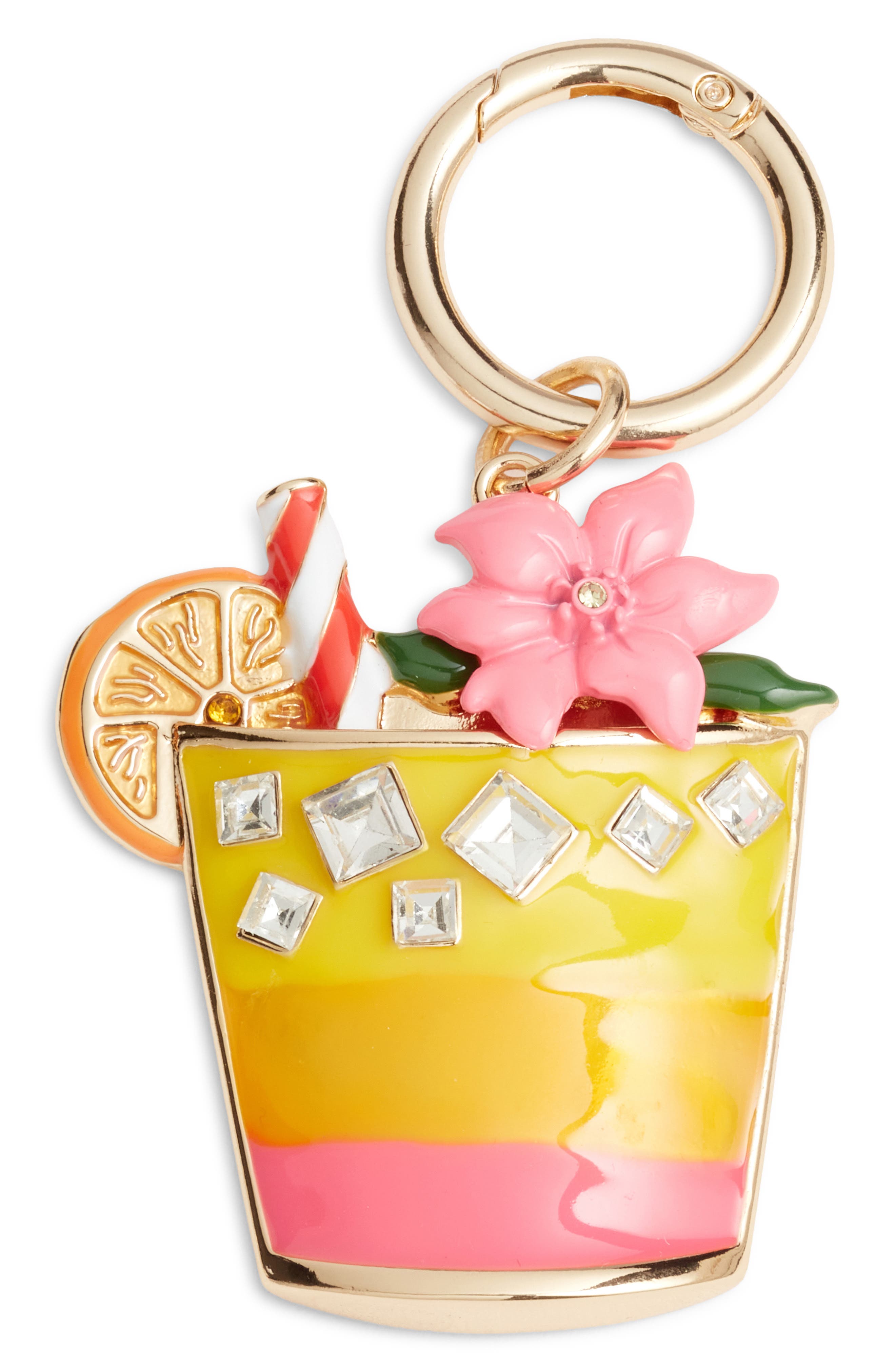 Chelsea28 Mai Tai Bag Charm, Main, color, Orange Multi- Gold