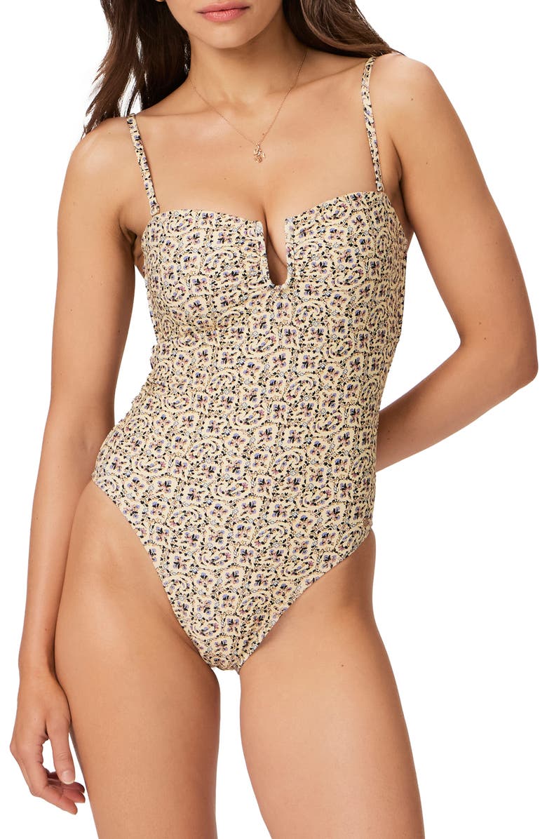 PAIGE Gianna U-Ring One-Piece Swimsuit, Main, color,