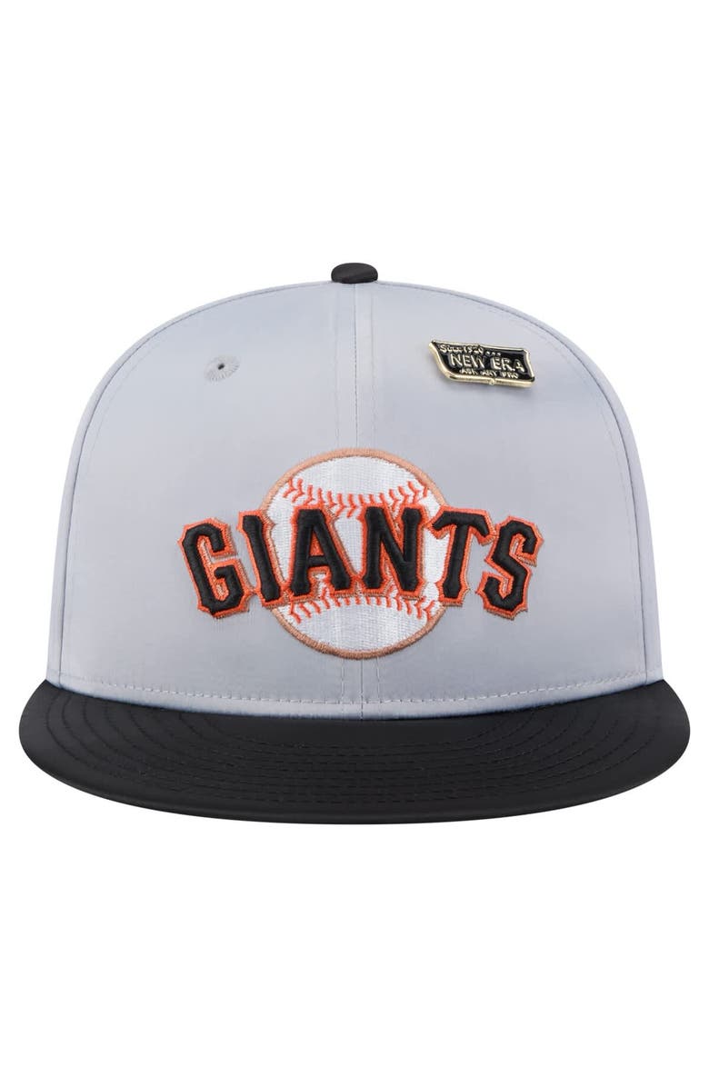 New Era Men's New Era Gray/Black San Francisco Giants Satin 59FIFTY Fitted Hat, Alternate, color, Gray