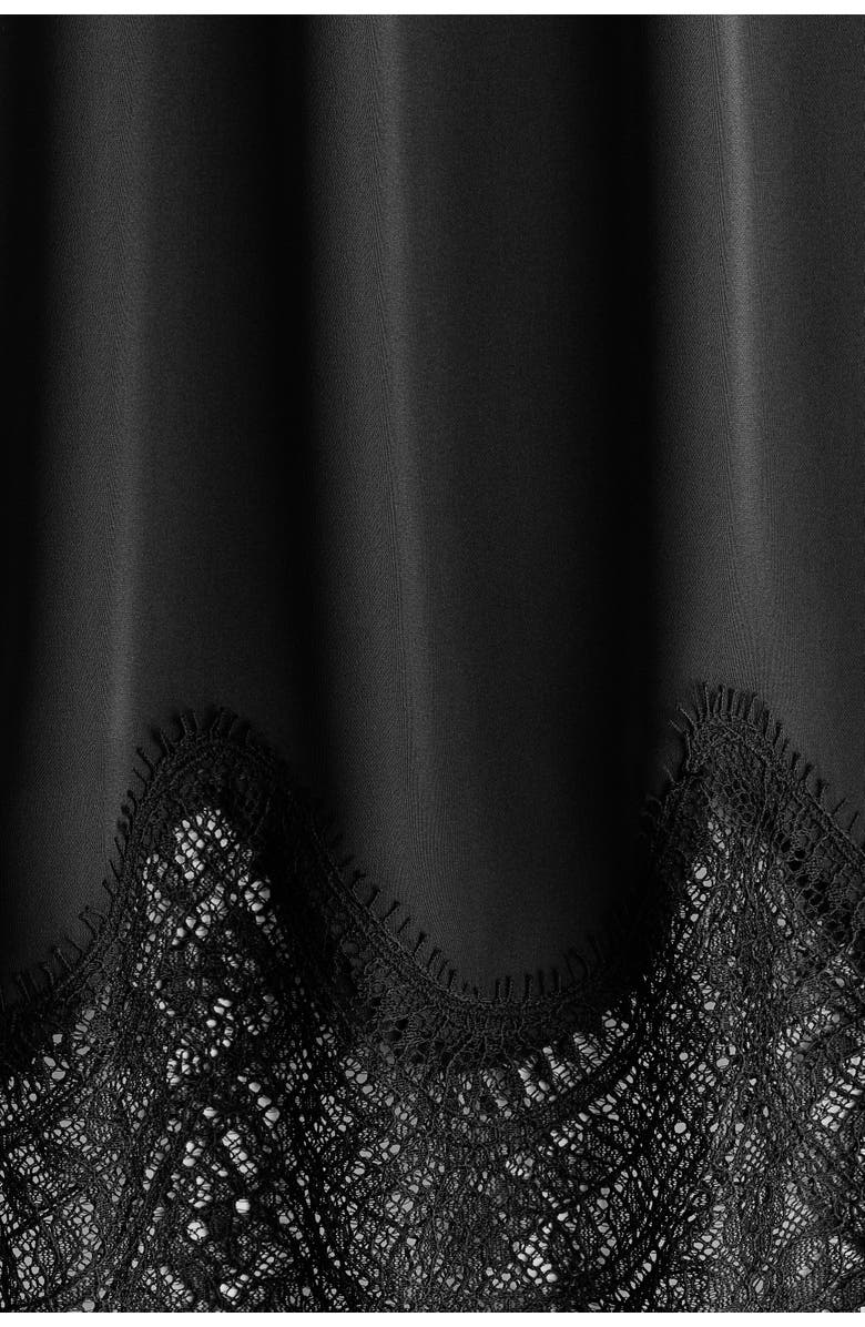 H&M Lace-trimmed Satin Skirt, Alternate, color, 