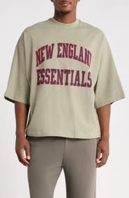 Fear of God Essentials New England Patriots Merch Oversize Cotton Graphic T-Shirt