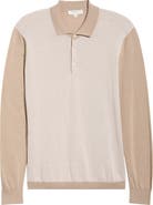 Jack Victor Francois Long Sleeve Cotton & Silk Polo Sweater