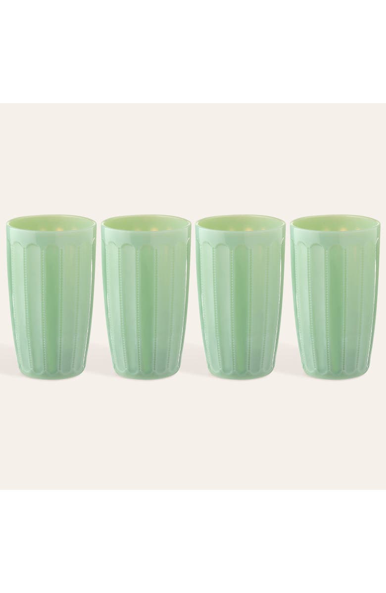 Zsa Zsa Zsu Henan Glass Soft Drink Glass 12 Oz. Set Of 4, Main, color, Green