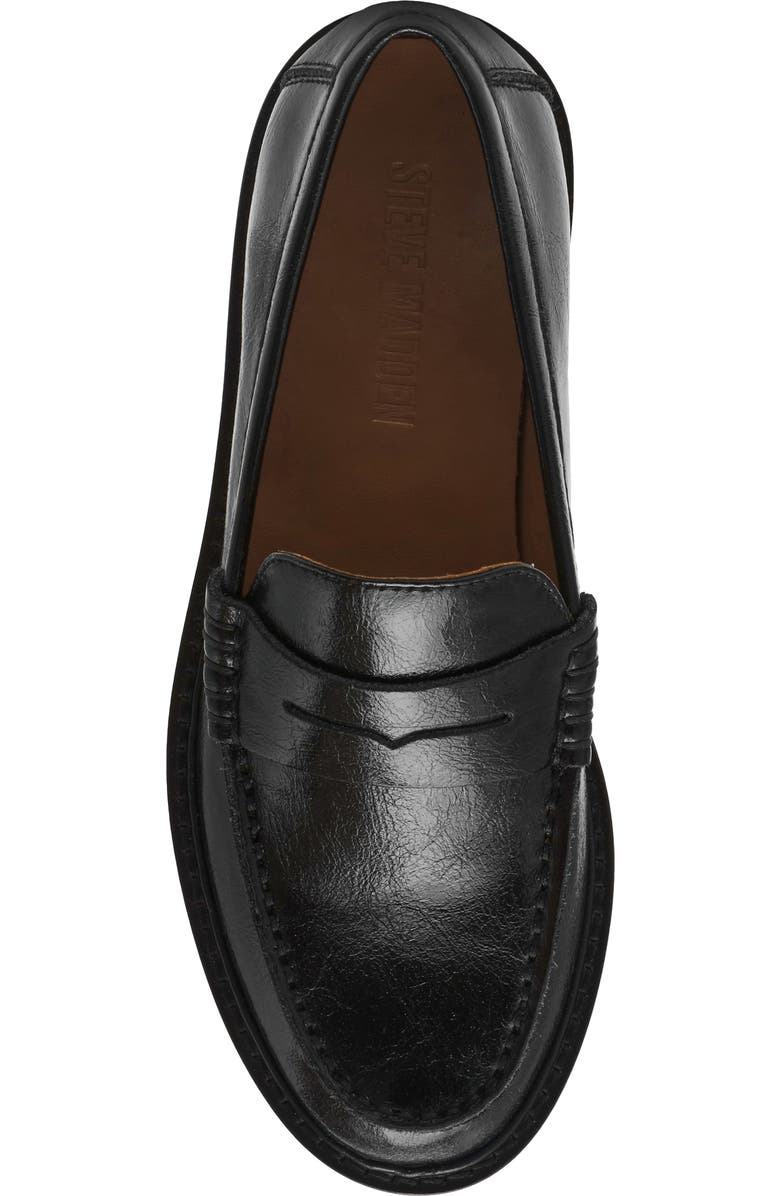 Steve Madden Madison Penny Loafer, Alternate, color, Black Leather