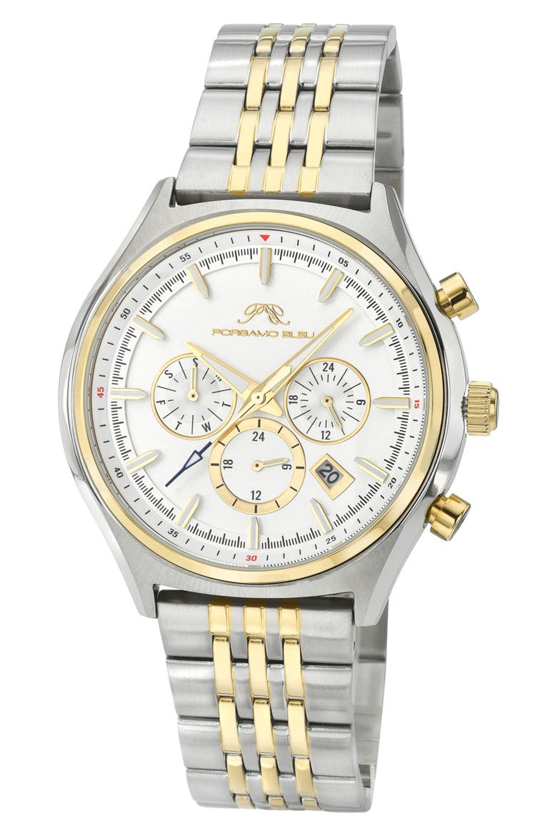 Charlie Multifunction Bracelet Strap Watch, 45mm, Main, color, TWO TONE