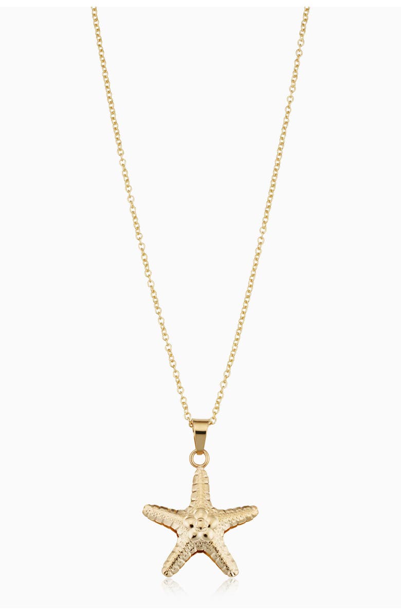 Oradina 14K Yellow Gold Queen Starfish Pendant Necklace, Main, color, Yellow Gold