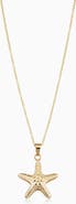 Oradina 14K Yellow Gold Queen Starfish Pendant Necklace