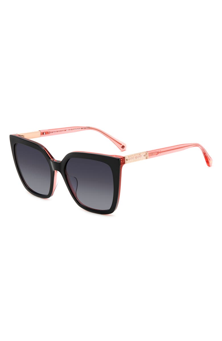 Kate Spade New York marlowe 55mm gradient square sunglasses, Alternate, color, Black Pink/ Grey Shaded