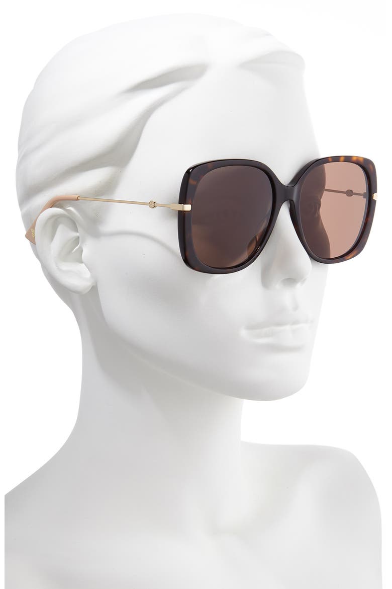 57mm Square Sunglasses, Alternate, color, HAVANA