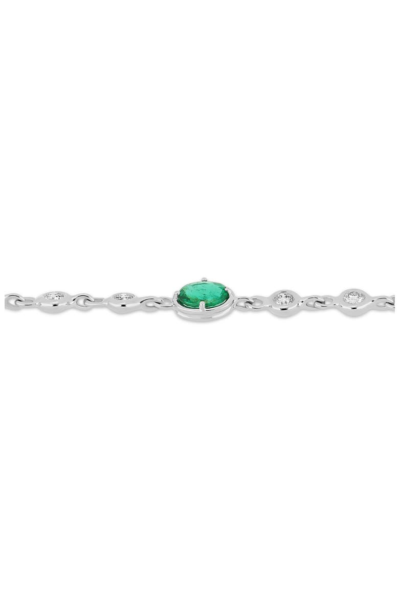 18K Gold El Mar Emerald & Diamond Tennis Bracelet, Alternate, color, 18KW