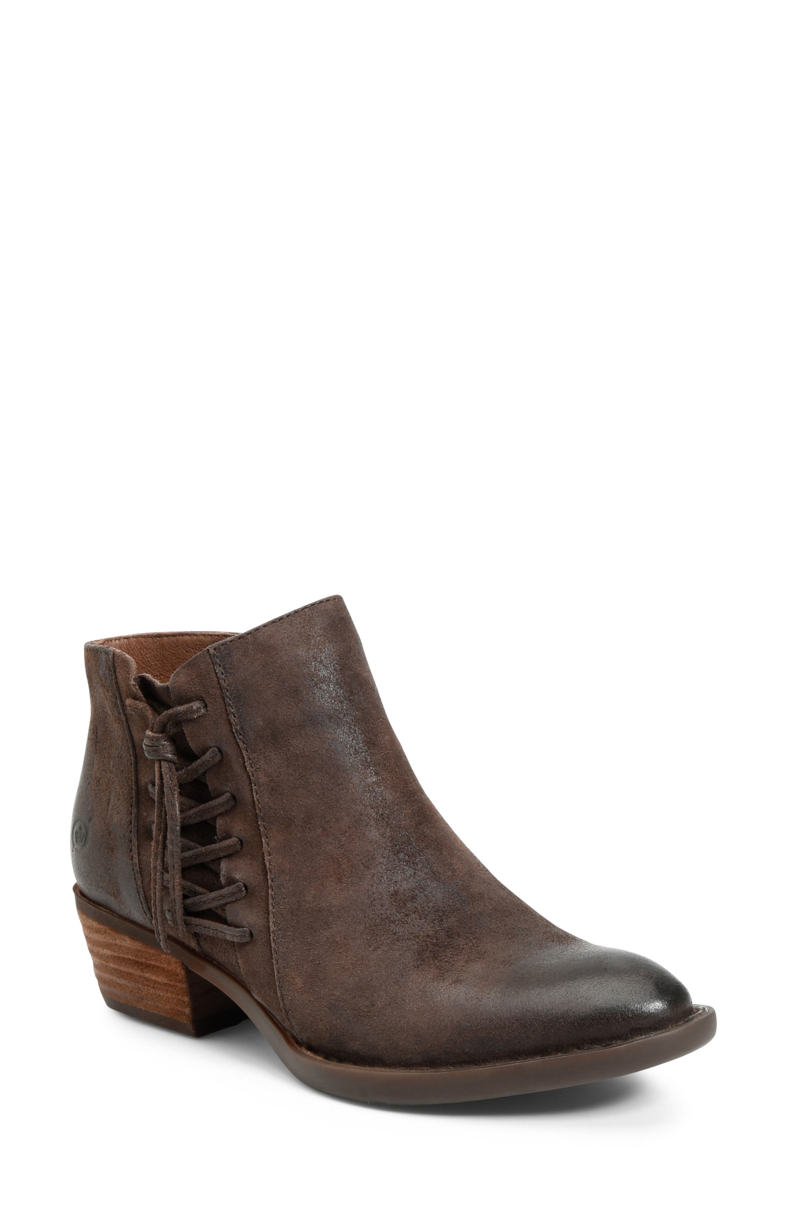 Bessie Bootie, Main, color, DARK BROWN DISTRESSED LEATHER