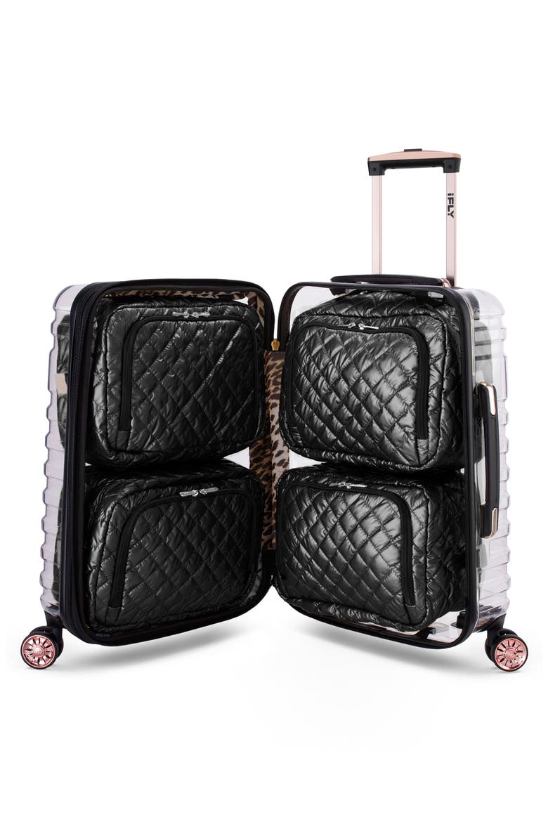 Clear 20" Animal Print Expandable Wheeled Carry-On Bag, Alternate, color, MULTI