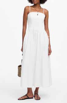 Madewell Seamed Poplin Midi Sundress