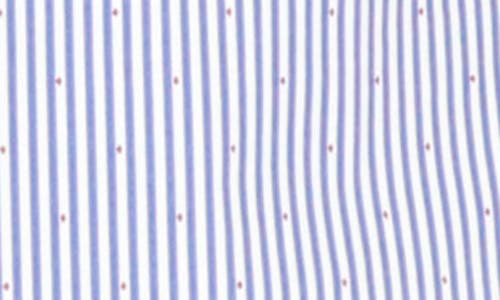 Scotch & Soda Modern Fit Stripe Stretch Cotton Dress Shirt In Blue