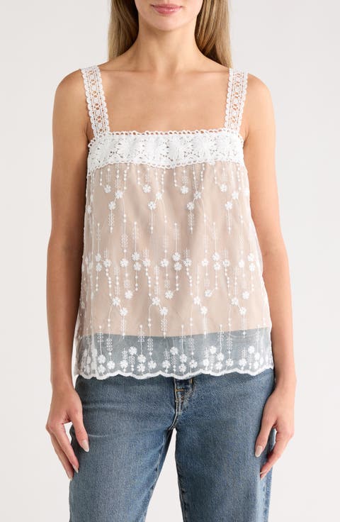 Embroidered Lace Camisole