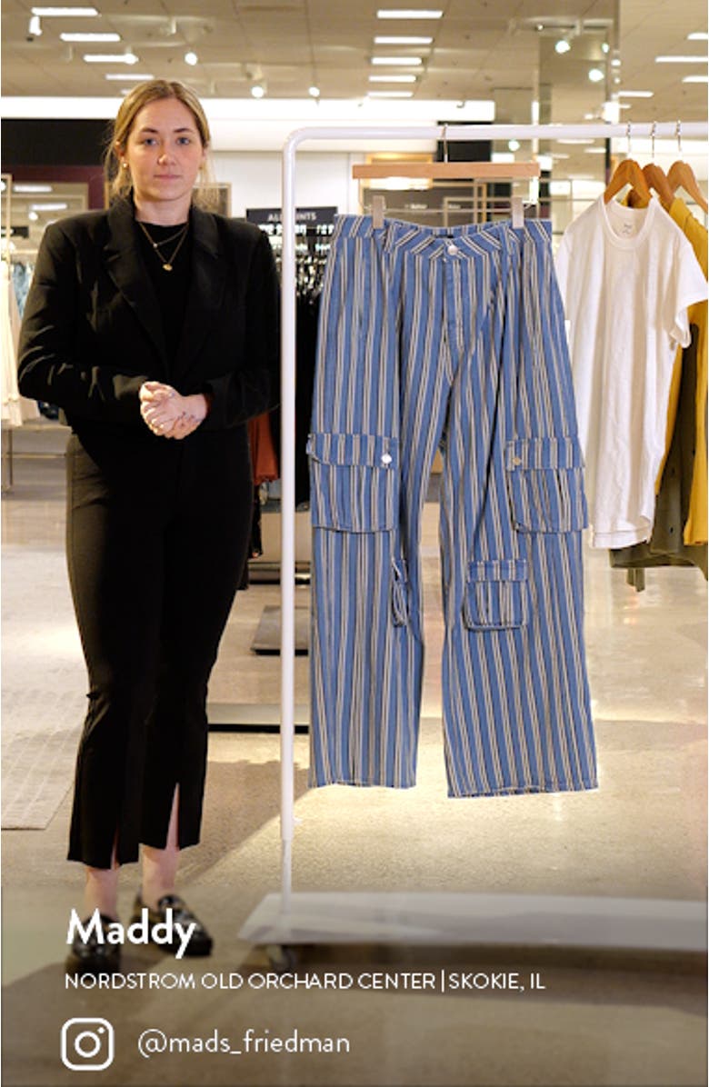 Stripe Wide Leg Cargo Pants, sales video thumbnail