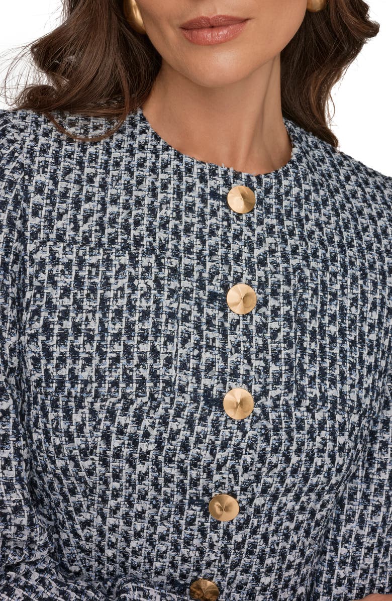 Donna Karan New York Tweed Crop Jacket, Alternate, color, Nightfall Multi