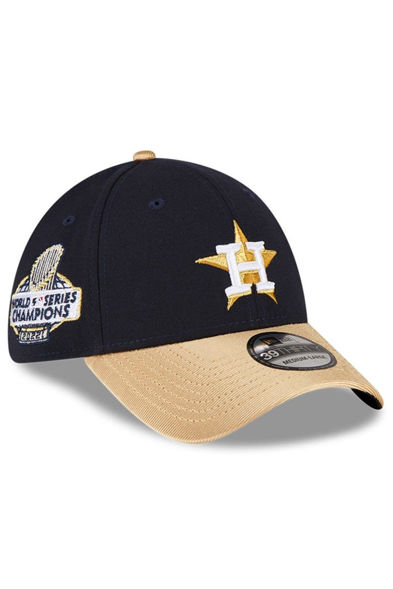 Navy Houston Astros 2023 Gold Collection 39THIRTY Flex Hat, Main, color, Navy