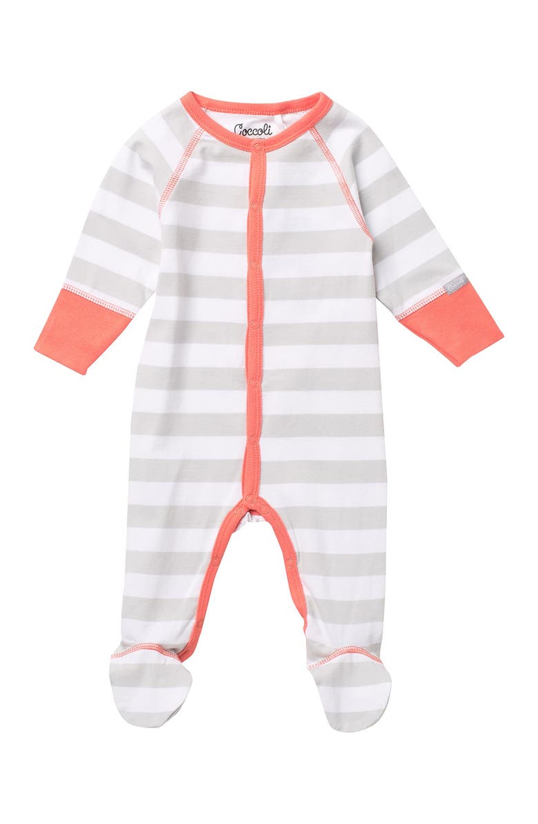 Coccoli Patterned Button Down Footie, Main, color, 